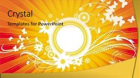  Presentation with card holiday flowers abstract - Amazing presentation theme having drawing flower butterfly - abstract background with butterflies flowers backdrop and a  colored foreground