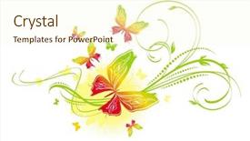  Presentation with butterflies - Theme having drawing flower butterfly - floral design with butterflies background and a  colored foreground