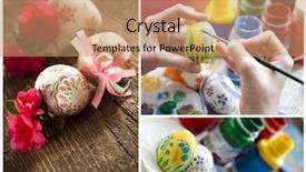  Presentation with eggs egg carton egg box - Slides featuring drawing flower butterfly - painting easter eggs background and a  colored foreground