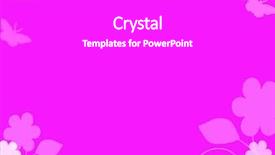  Presentation with pink - Slides having drawing flower butterfly - pink background background and a white colored foreground