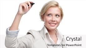  Presentation with youth leadership greenboard young - Slide deck featuring drawing glass - young businesswoman writing background and a light gray colored foreground