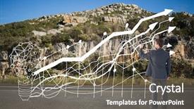  Presentation with business road map - Colorful presentation theme enhanced with drawing graphics on the road backdrop and a gray colored foreground