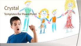  Presentation with glass - Colorful theme enhanced with drawing his family on glass backdrop and a cream colored foreground