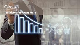  Presentation with strategy - Presentation theme consisting of drawing his progress strategy mixed media background and a gray colored foreground