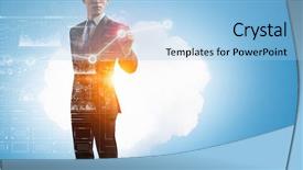  Presentation with strategy - Presentation theme featuring drawing-his-progress-strategy-mixed and a  colored foreground