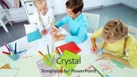  Presentation with friends - Beautiful slides featuring drawing in an after-school backdrop and a yellow colored foreground