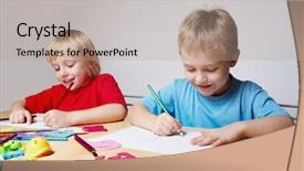  Presentation with elementary - Presentation consisting of drawing lesson in an elementary school background and a mint green colored foreground