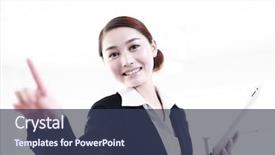  Presentation with touch screen - Audience pleasing PPT theme consisting of drawing lines - asian business woman touch screen backdrop and a tawny brown colored foreground