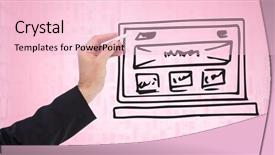  Presentation with digital image - Beautiful theme featuring drawing mock ups of website backdrop and a lemonade colored foreground