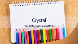  Presentation with mold - Presentation consisting of drawing mold - colored pencils and notepad background and a sky blue colored foreground