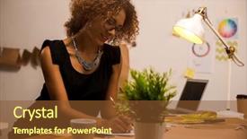  Presentation with mold - PPT theme enhanced with drawing mold - portrait of a young fashion background and a  colored foreground