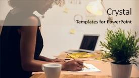  Presentation with fashion - PPT theme with drawing mold - young fashion designer working background and a  colored foreground