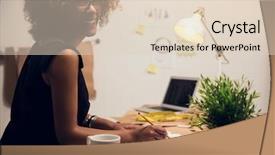  Presentation with mold - Colorful PPT theme enhanced with drawing mold - young fashion designer working backdrop and a  colored foreground