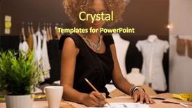  Presentation with fashion - Amazing PPT theme having drawing mold - young fashion designer working backdrop and a  colored foreground