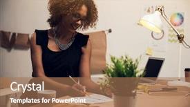  Presentation with mold - Slide deck having drawing mold - young fashion designer working background and a  colored foreground