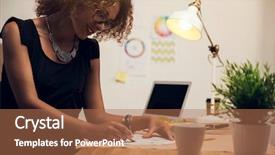  Presentation with fashion - PPT theme featuring drawing mold - young fashion designer working background and a  colored foreground