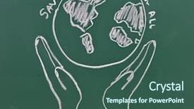  Presentation with earth science - Audience pleasing presentation design consisting of drawing of hands hold earth backdrop and a ocean colored foreground