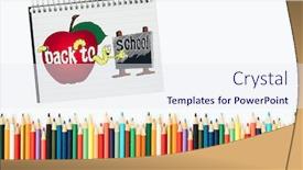  Presentation with back school - Colorful slide deck enhanced with drawing-on-the-theme-back backdrop and a sky blue colored foreground