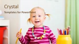  Presentation with early education - Presentation featuring drawing perfect for early education background and a lemonade colored foreground