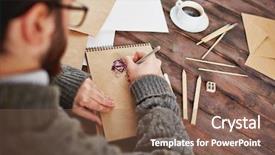  Presentation with notepad - Colorful slide set enhanced with drawing pictures with different art backdrop and a violet colored foreground