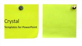  Presentation with reminders - Audience pleasing theme consisting of drawing pin - blank paper reminders backdrop and a yellow colored foreground