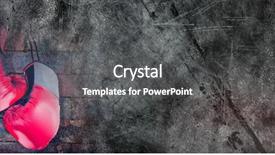  Presentation with boxing - Slide set enhanced with boxing gloves with grunge transition background and a dark gray colored foreground