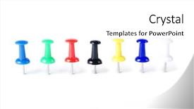  Presentation with multi - PPT theme enhanced with closeup of multi-colored paper clips on white background and a white colored foreground