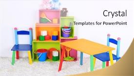  Presentation with classroom - Theme consisting of chalk drawing as pink sun and blue cloud on black board background background and a  colored foreground.