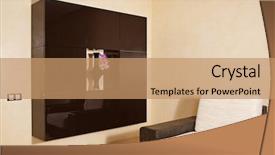  Presentation with interior - Theme consisting of drawing room - part of modern interior background and a coral colored foreground