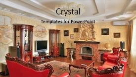  Presentation with classic - Amazing PPT theme having drawing-room in golden backdrop and a mint green colored foreground