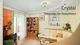  Presentation with corner - Colorful theme enhanced with drawing room interior with beige backdrop and a light gray colored foreground