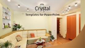  Presentation with room interior design - Audience pleasing slides consisting of drawing-room interior with beige backdrop and a  colored foreground