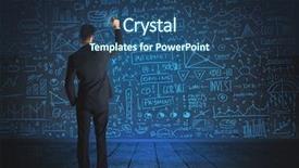  Presentation with social media - Presentation theme consisting of drawing social media connection scheme background and a ocean colored foreground