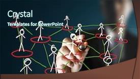  Presentation with whiteboard - Presentation theme featuring drawing social network structure background and a navy blue colored foreground