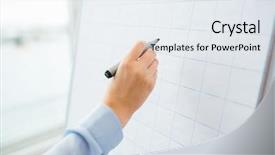  Presentation with flip chart - PPT theme consisting of drawing something on flip chart background and a sky blue colored foreground