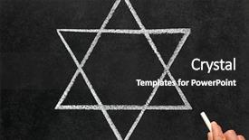  Presentation with david star - Colorful PPT theme enhanced with drawing the star of david backdrop and a dark gray colored foreground