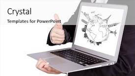  Presentation with world travel - Slide deck featuring drawing travel around the world background and a white colored foreground