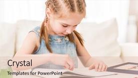  Presentation with pastel art - PPT theme consisting of drawing with colorful dry pastel background and a lemonade colored foreground