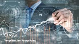  Presentation with bamboo drawing - Cool new presentation with drawing with pencil increasing graph backdrop and a gray colored foreground