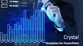  Presentation with chest - PPT theme consisting of drawing with pencil increasing graph background and a navy blue colored foreground