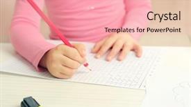  Presentation with pencils - Beautiful theme featuring drawing with pencils on paper backdrop and a coral colored foreground