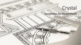 Presentation with architectural drawings - Colorful theme enhanced with drawings of architectural details - columns backdrop and a sky blue colored foreground