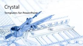  Presentation with architectural drawings - Beautiful PPT layouts featuring drawings of architectural details - columns element compass backdrop and a cool aqua colored foreground