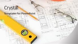  Presentation with tools - PPT layouts with drawings of building homes background and a lemonade colored foreground