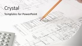  Presentation with pen - Beautiful slides featuring drawings of building homes backdrop and a white colored foreground