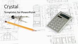  Presentation with construction tools - Audience pleasing presentation theme consisting of drawings of building homes backdrop and a white colored foreground