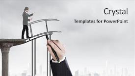  Presentation with gap - Presentation theme with drawn bridge over gap background and a light gray colored foreground