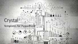  Presentation with business plan - Amazing slide set having drawn business plan on wall backdrop and a light gray colored foreground