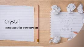  Presentation with bulb - Audience pleasing theme consisting of drawn light bulb on paper backdrop and a sky blue colored foreground