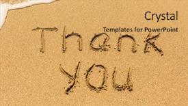  Presentation with thank - Audience pleasing presentation design consisting of drawn on the sea sand backdrop and a yellow colored foreground